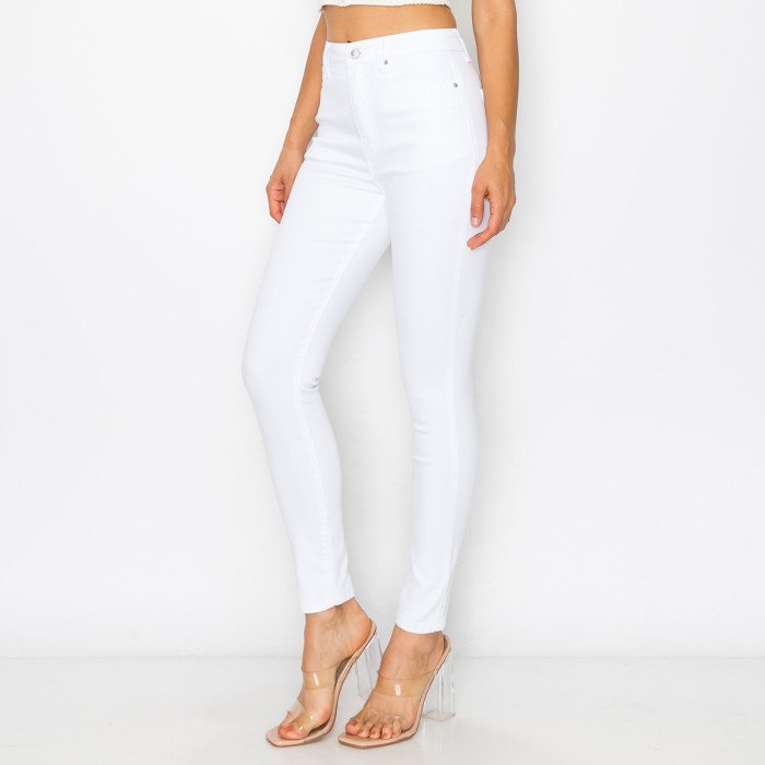 Jeans skinny tiro alto