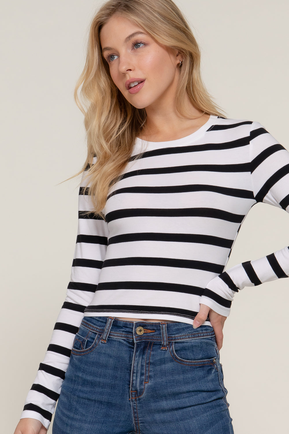 Blusa Manga Larga Rayas para Mujer
