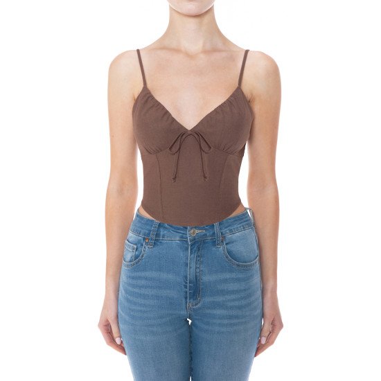 Top con Tirantes Delgados y Lazo Decorativo