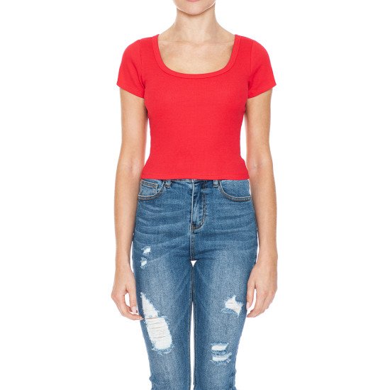 Blusa Corta y Manga Corta