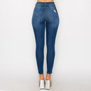 Jeans skinny azul medio con roturas