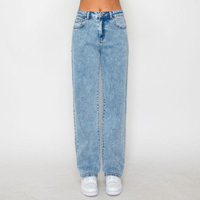 Pantalon de Mezclilla Clasico Color Deslavado
