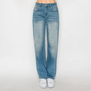 Jeans rectos tiro alto lavado vintage