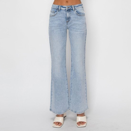Jeans flare tiro medio