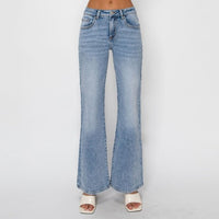 Jeans flare tiro medio