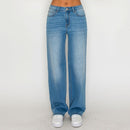 Jeans wide leg tiro alto