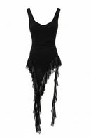 Vestido midi asimétrico con olanes