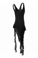 Vestido midi asimétrico con olanes