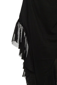 Vestido midi asimétrico con olanes