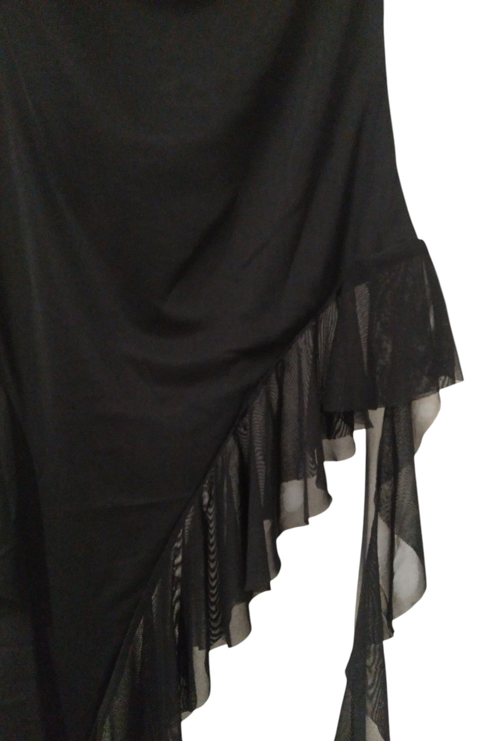 Vestido midi asimétrico con olanes