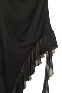 Vestido midi asimétrico con olanes