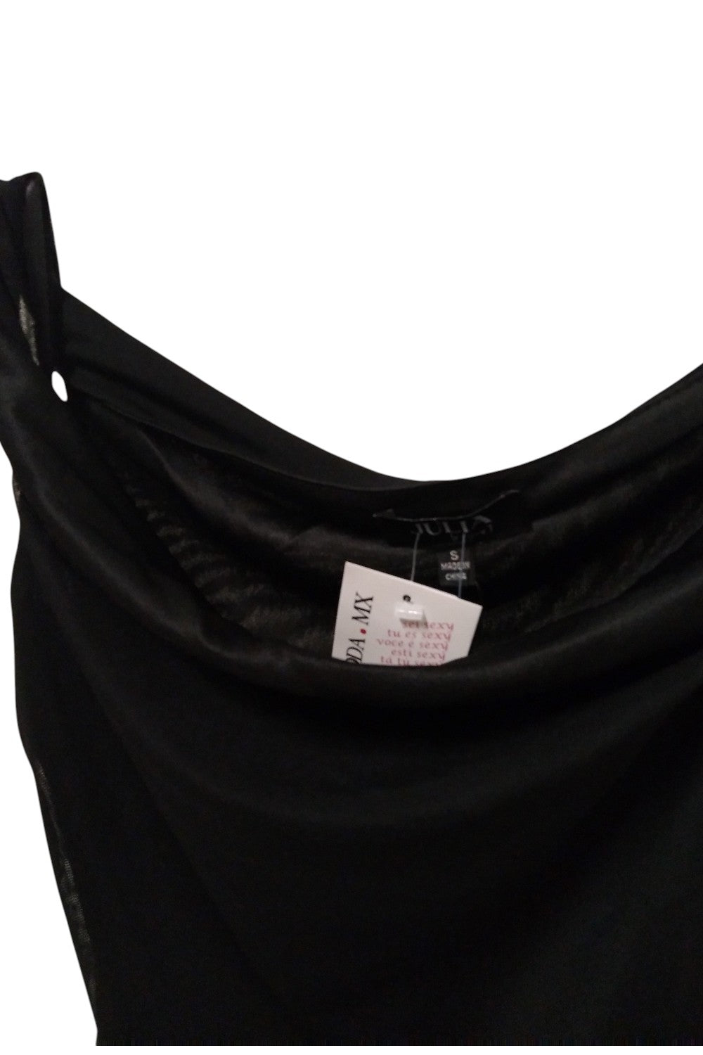 Vestido midi asimétrico con olanes