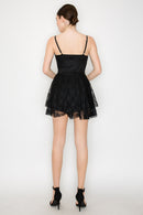 Vestido Negro Corto de Encaje