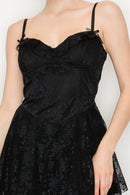Vestido Negro Corto de Encaje