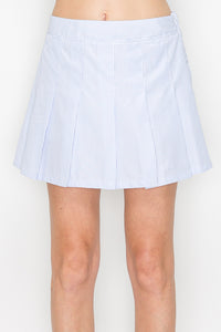 Minifalda plisada de rayas claro estilo colegiala