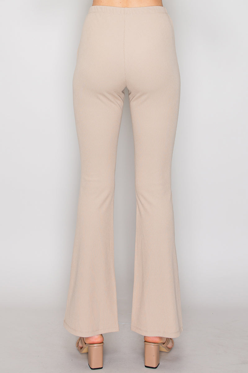 Pantalón acanalado de corte campana