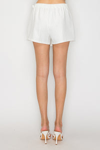 Falda short a rayas con lazo