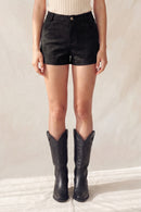 Short de gamuza con bolsillos