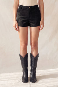 Short de gamuza con bolsillos