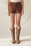 Short de gamuza con bolsillos