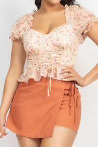 Blusa Floral Manga Corta