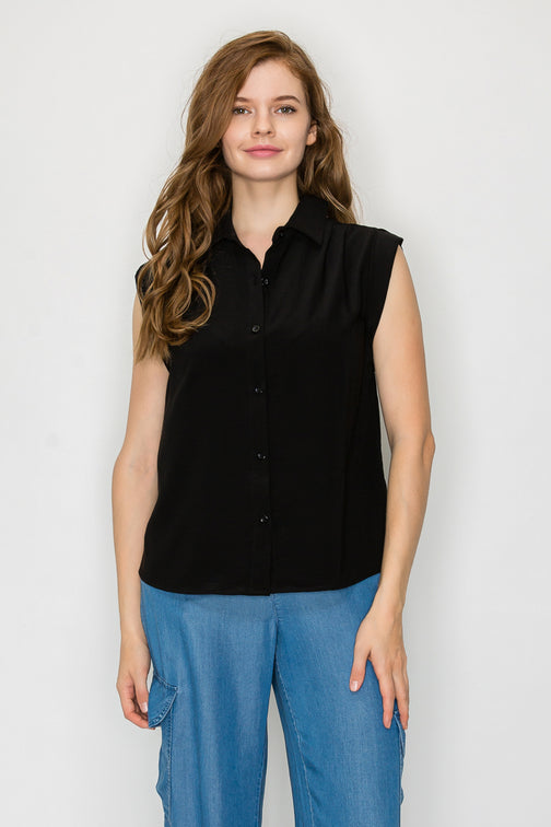 Camisa Sin Mangas Con Botones