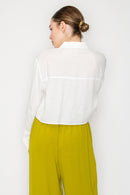 Camisa Blanca Corta Con Botones