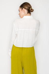 Camisa Blanca Corta Con Botones
