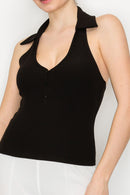 Blusa sin Mangas con Detalle en el Cuello