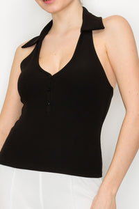 Blusa sin Mangas con Detalle en el Cuello