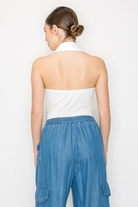 Blusa sin Mangas con Detalle en el Cuello