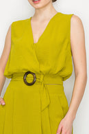 Blusa con Cinturon y Cuello V