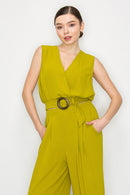 Blusa con Cinturon y Cuello V