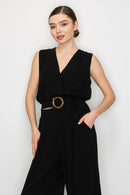 Blusa con Cinturon y Cuello V