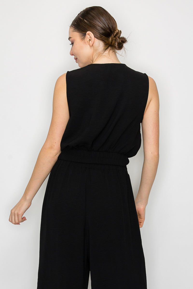 Blusa con Cinturon y Cuello V
