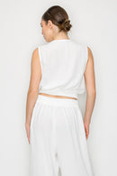 Blusa con Cinturon y Cuello V