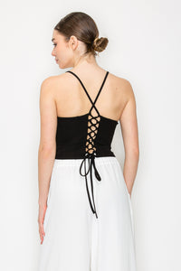 Blusa de Tirantes con Detalles Estructurados y Escote