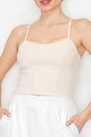 Blusa de Tirantes con Detalles Estructurados y Escote