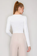 Blusa henley acanalada con botones