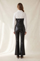 Corset de piel sintética sin tirantes