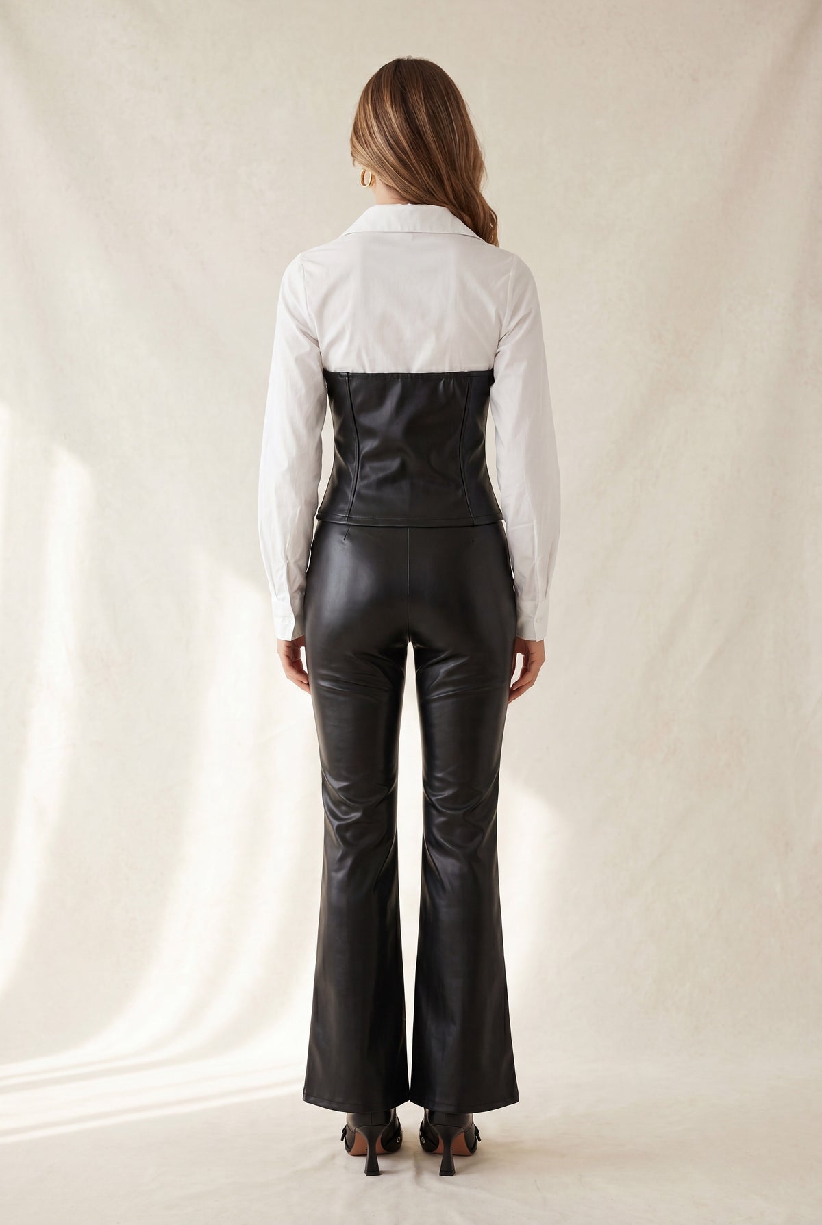 Corset de piel sintética sin tirantes