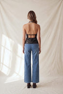 Blusa halter de piel sintética