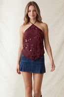 Blusa pañuelo con bordado floral