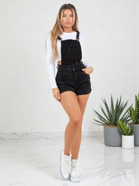 Overall Short de Mezclilla Negro