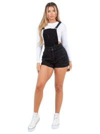 Overall Short de Mezclilla Negro
