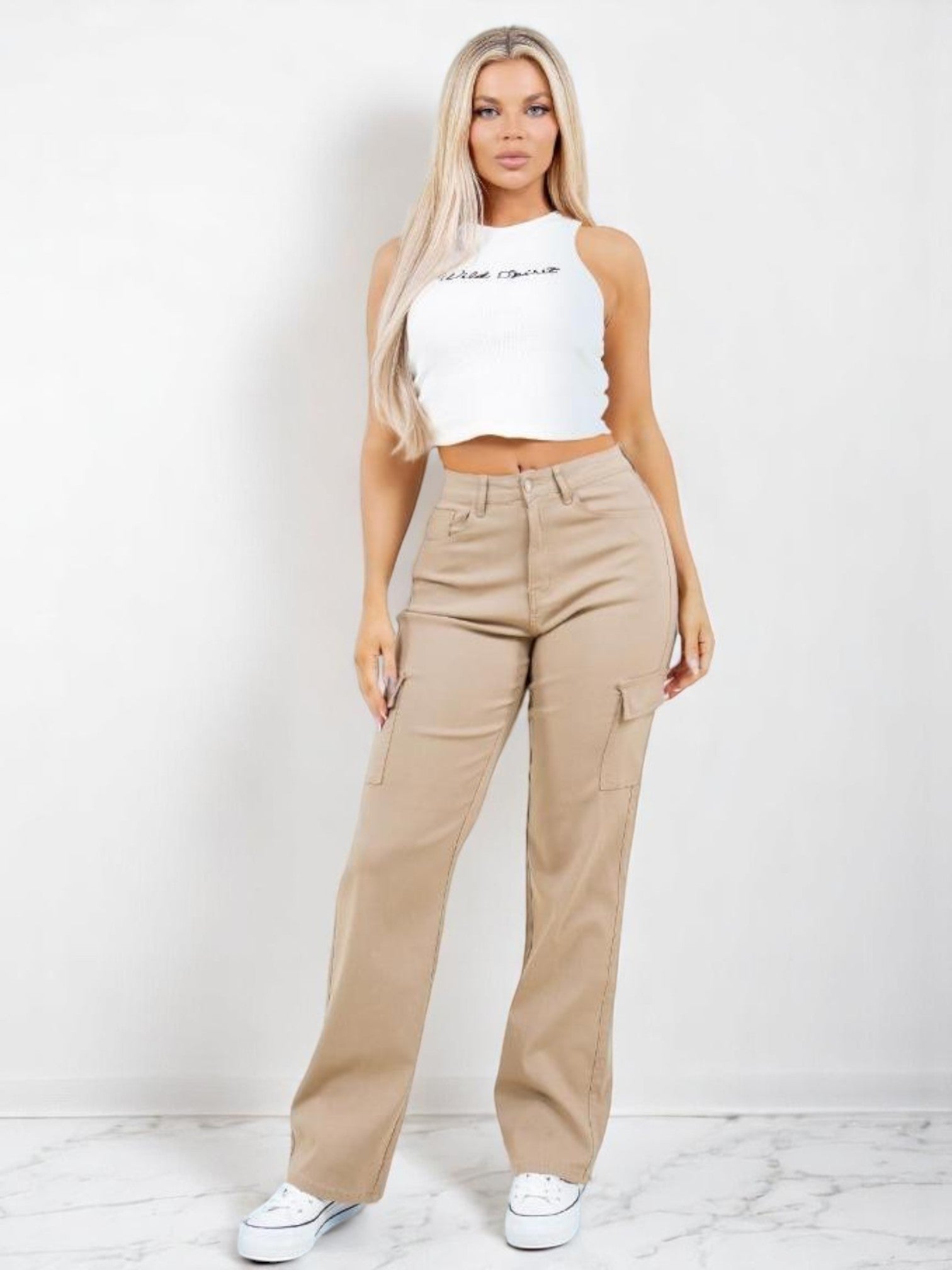 Pantalon Cargo Beige