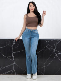 Pantalon Recto de Mezclilla