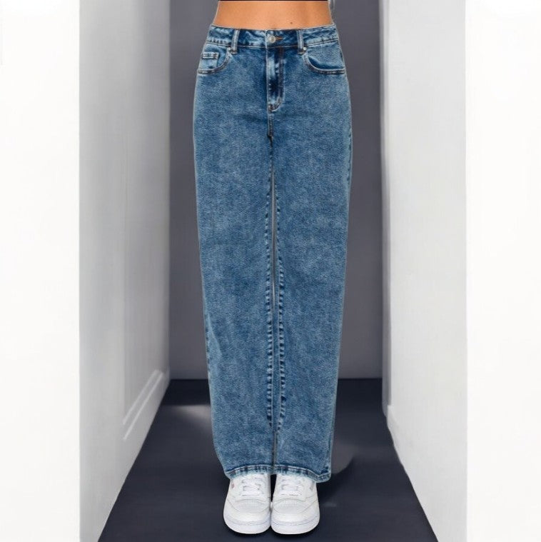 Pantalon de Mezclilla Clasico Color Deslavado