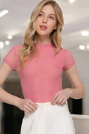 Blusa Semitransparente de Manga Corta