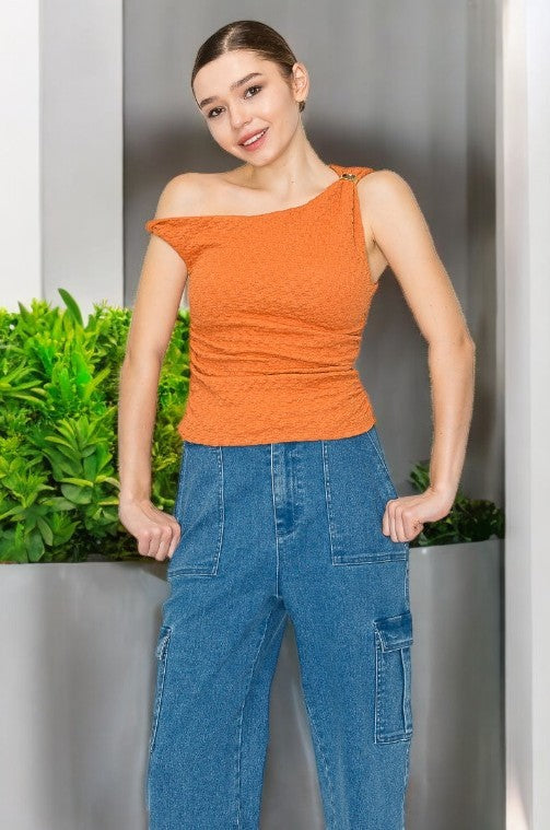 Blusa de un solo Hombro
